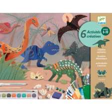 DJECO Djeco Kreatív műhely - 6 technika 1 dobozban - Dinoszauruszok világa - Dino Box kreatív és készségfejlesztő
