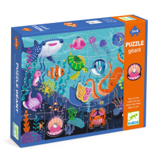 DJECO Djeco Óriás puzzle - Tengerlakók, 24+8 db-os - Taktilo sea puzzle, kirakós