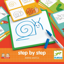 DJECO Eduludo játék Rajzolj állatokat lépésről lépésre, Djeco kreatív és készségfejlesztő