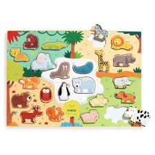 DJECO Formaillesztő, formaberakó - Állati formák - Puzzlo Animo kreatív és készségfejlesztő