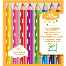 DJECO Háromszög alakú,vastag színes ceruza- 8db - Djeco kreatív és készségfejlesztő