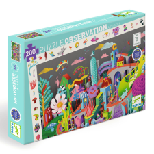DJECO Megfigyeltető puzzle - Őrült város, 200 db-os - Crazy Town puzzle, kirakós