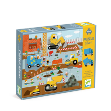 DJECO Óriás puzzle - Építkezés, 12+5 db-os - Construction site puzzle, kirakós