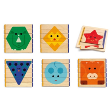 DJECO Színes Állatfigurás Fa Puzzle - DJECO puzzle, kirakós