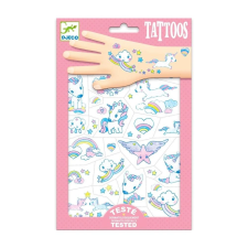 DJECO Tattoos, Unicorns - Tetováló matricák, Unikornisok csillámtetoválás