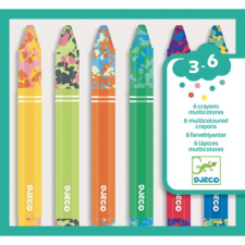 DJECO Többszínű viasz kréta - Kreatív - 6 multicoloured flower crayons - DJ09006 kreatív és készségfejlesztő