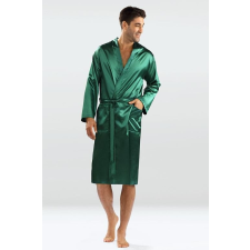 DKaren Christian férfi szatén fürdőköpeny, zöld XL férfi köntös