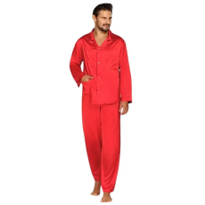 DKaren Lukas férfi szaténpizsama, piros L