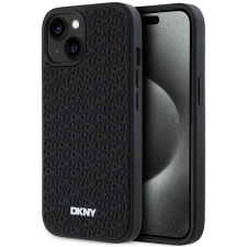 DKNY 3D Rubber Repeat Pattern tok iPhone 15/14/13 - fekete tok és táska