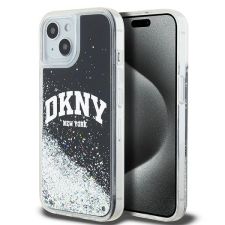 DKNY DKHCP14SLBNAEK Liquid Glitter Big Logo tok iPhone 14 / 15 / 13 - fekete tok és táska