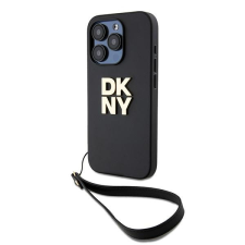 DKNY DKHCP15LPBSWSK Wrist Strap Stock Logo tok iPhone 15 Pro - fekete tok és táska