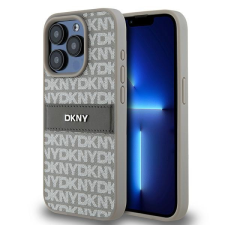 DKNY DKHCP15LPRTHSLE Leather Mono Stripe & Metal Logo tok iPhone 15 Pro - bézs tok és táska