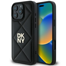 DKNY DKHCP16LPQDSLK Quilted Stack Logo tok iPhone 16 Pro - fekete tok és táska