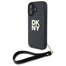 DKNY DKHCP16SPBSWSK Wrist Strap Stock Logo keménytok iPhone 16 - fekete tok és táska