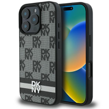 DKNY DKHCP16XPCPTSSK Checkered Pattern &amp; Printed Stripes keménytok iPhone 16 Pro Max - fekete tok és táska