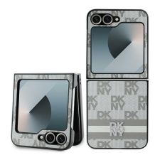 DKNY DKHCZF6PCPTSSE Chequered Pattern Printed Stripes tok Samsung Galaxy Z Flip6 F741 - bézs tok és táska