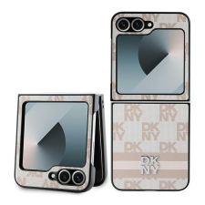 DKNY DKHCZF6PCPTSSP Chequered Pattern Printed Stripes tok Samsung Galaxy Z Flip6 F741 - rózsaszín tok és táska