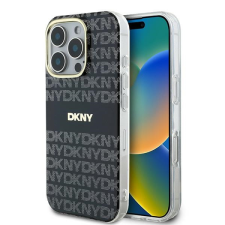 DKNY DKHMP16LHRHSEK Repeat Texture Pattern With Stripe keménytok iPhone 16 Pro - fekete tok és táska