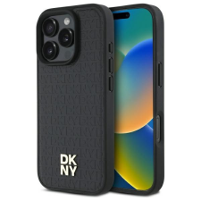 DKNY DKHMP16LPSHRPSK Repeat Pattern Stack Logo MagSafe-kompatibilis keménytok iPhone 16 Pro - fekete tok és táska