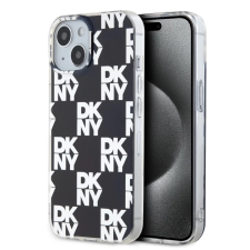 DKNY DKNY PC/TPU Checkered Pattern tok iPhone 15 készülékhez fekete tok és táska