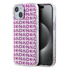 DKNY DKNY PC/TPU Repeat Pattern tok iPhone 15 készülékhez rózsaszín tok és táska