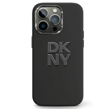 DKNY iPhone 13 / 14 / 15 fém LOGO Keménykeretes szilikon Telefon tok - Fekete (DKHCP15SSMCBSK) tok és táska