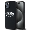 DKNY iPhone 14 Plus / 15 Plus MagSafe Arch LOGO keménykeretes Szilikon Telefon tok - Fekete (DKHMP15MSNYACH)