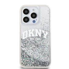 DKNY iPhone 14 Pro Arch LOGO Glitter műanyag Telefon tok - Átlátszó (DKHCP14LLBNAET) tok és táska