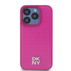 DKNY iPhone 15 Pro MagSafe Ismétlődő mintás PU Bőr Telefon tok - Pink (DKHMP15LPSHRPSP)