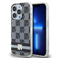 DKNY iPhone 15 Pro MagSafe Kockás IML mintázat Műanyag Telefon tok - Fekete (DKHMP15LHCPTSK) tok és táska