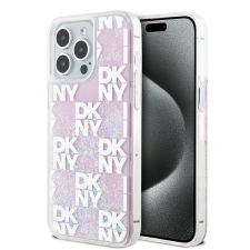DKNY iPhone 15 Pro Max multiLOGO Glitter műanyag Telefon tok - Pink (DKHCP15XLCPEPP) mobiltelefon kellék