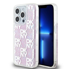 DKNY iPhone 15 Pro multiLOGO Glitter műanyag Telefon tok - Pink (DKHCP15LLCPEPP) tok és táska