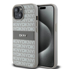 DKNY Leather Mono Stripe & Metal Logo tok iPhone 15 / 14 / 13 - bézs tok és táska