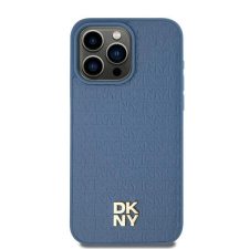 DKNY Leather Pattern Metal Logo MagSafe-kompatibilis tok iPhone 15 / 14 / 13 - kék tok és táska