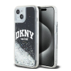 DKNY Liquid Glitter Arch Logo Apple iPhone 15 Plus / 14 Plus hátlap tok, fekete