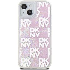 DKNY Liquid Glitter Checkered Pattern iPhone 15 rózsaszín tok tok és táska