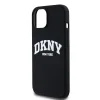 DKNY Liquid Silicone Arch Logo iPhone 12/12 Pro Magsafe hátlap tok, fekete (DKHMP12MSNYACH)