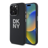 DKNY Liquid Silicone Metal Logo iPhone 16 Pro hátlap tok, fekete DKHCP16LSMCBSK