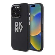 DKNY Liquid Silicone Metal Logo iPhone 16 Pro hátlap tok, fekete DKHCP16LSMCBSK tok és táska