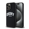 DKNY Liquid Silicone White Printed Logo Apple iPhone 13 Pro Max Magsafe hátlap tok, fekete, DKHMP13XSNYACH