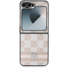 DKNY PU Leather Checkered Pattern and Stripe Samsung Galaxy Z Flip6 Pink tok (DKHCZF6PCPTSSP)