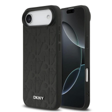 DKNY PU Leather Grid Pattern Magsafe tok iPhone Air készülékhez fekete tok és táska