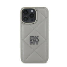 DKNY PU Leather Quilted Stack Logo iPhone 16 Pro tok, szürke tok és táska