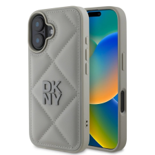 DKNY PU Leather Quilted Stack Logo tok iPhone 16 készülékhez szürke (901771) tok és táska