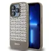 DKNY PU Leather Repeat Pattern Bottom Stripe Apple iPhone 14 Pro Max Magsafe kompatibilis hátlap tok, barna