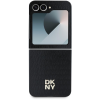 DKNY PU Leather Repeat Pattern Stack Logo Samsung Galaxy Z Flip6 Black tok (DKHCZF6PSHRPSK)