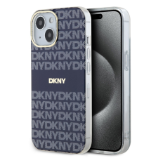DKNY PU Leather Repeat Pattern Tonal Stripe iPhone 14 Pro tok, kék tok és táska