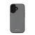 DKNY PU Leather Silver Metal Logo iPhone 16 MagSafe tok, szürke