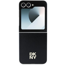 DKNY PU Leather Stack Logo Samsung Galaxy Z Flip6 Black tok mobiltelefon kellék