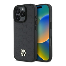 DKNY Repeat Pattern Stack Logo iPhone 16 Pro Magsafe hátlap tok, fekete DKHMP16LPSHRPSK tok és táska
